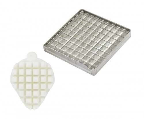 Kit couteau et poussoir 6x6 mm pour coupe-frites acier 10,5x10,5x3 cm L.tellier
