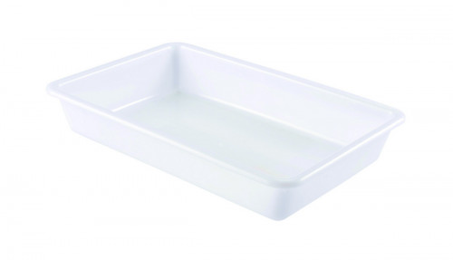 Bac plat Sans couvercle blanc plastique 48,5x33,5x7,5 cm 8 L fond plein parois pleines Gilac