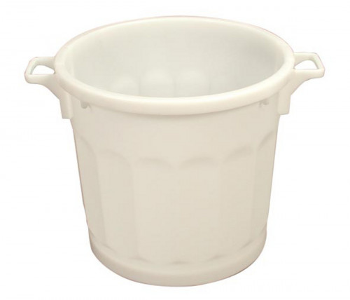 Bac de manutention plastique blanc Ø 67 cm 48,5x54 cm 75 L Sans couvercle Gilac