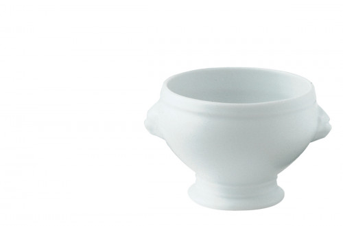 Soupière tête de lion rond blanc porcelaine Ø 13 cm Bistronome Pro.mundi