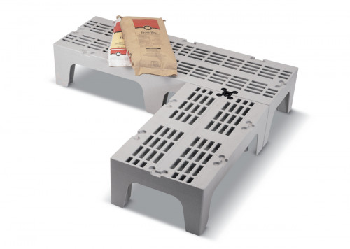 Palette de stockage rectangulaire gris plastique 122x53x31 cm 1360 kg Cambro