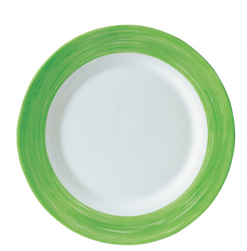 Assiette plate rond vert verre opal Ø 15,5 cm Brush Arcoroc