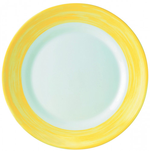 Assiette creuse rond jaune verre opal Ø 22,5 cm Brush Arcoroc