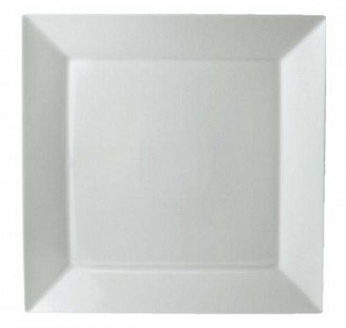Assiette plate carré blanc porcelaine 27x27 cm Classic Square Pro.mundi