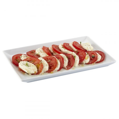 Assiette plate rectangulaire blanc porcelaine vitrifiée 21x13 cm Edina Pro.mundi