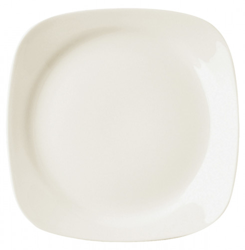 Assiette plate carré ivoire porcelaine vitrifiée 21x21 cm Ska Rak