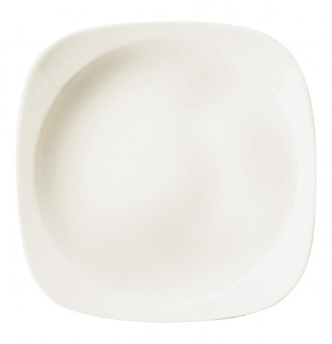 Assiette creuse carré ivoire porcelaine vitrifiée 15x15 cm Ska Rak