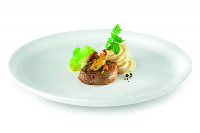 Assiette plate rond ivoire porcelaine vitrifiée Ø 21,5 cm Ska Rak