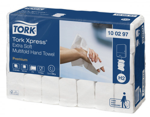Essuie-mains blanc ouate de cellulose 34x21 cm Tork (2100 pièces)