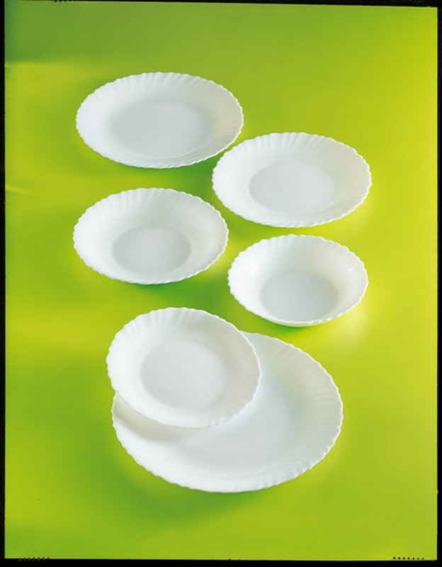 Assiette creuse rond blanc verre opal Ø 21 cm Feston Luminarc