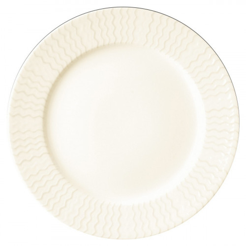 Assiette plate rond ivoire porcelaine vitrifiée Ø 30,8 cm Ondine Rak