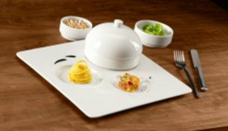 Assiette plate carré ivoire porcelaine vitrifiée 25,2x25,2 cm Allspice Rak