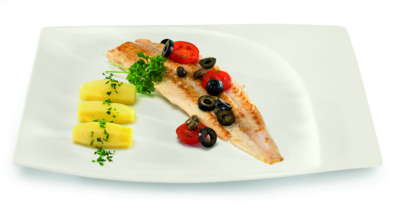 Assiette plate carré ivoire porcelaine vitrifiée 20,1x18,4 cm Mazza Rak