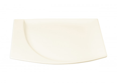 Assiette plate carré ivoire porcelaine vitrifiée 32,2x29,1 cm Mazza Rak