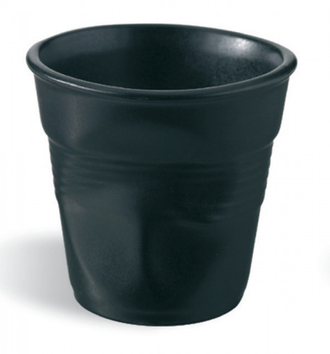 Gobelet rond noir porcelaine culinaire 8 cl Ø 6,5 cm Froisse Revol