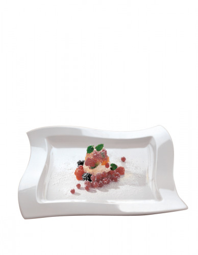 Assiette plate carré ivoire porcelaine vitrifiée 27x27 cm New Wave Villeroy & Boch
