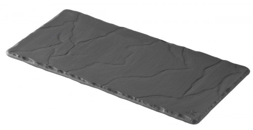 Plat rectangulaire noir porcelaine culinaire 25x12 cm Basalt Revol