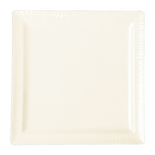Assiette plate carré ivoire porcelaine vitrifiée 24,3x24,3 cm Playa Rak