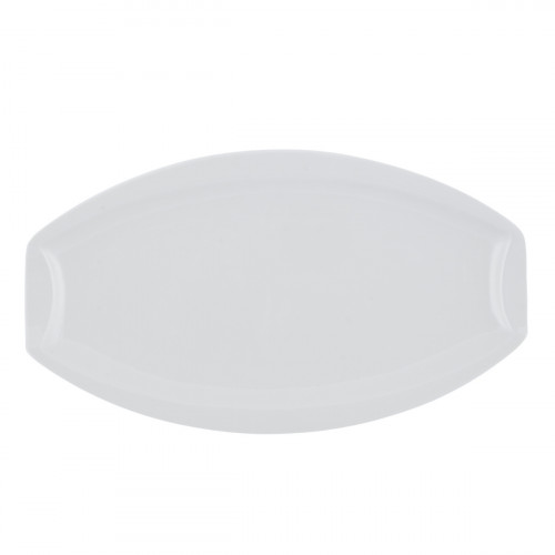 Assiette plate ovale blanc porcelaine 37x21 cm Matcha Pro.mundi