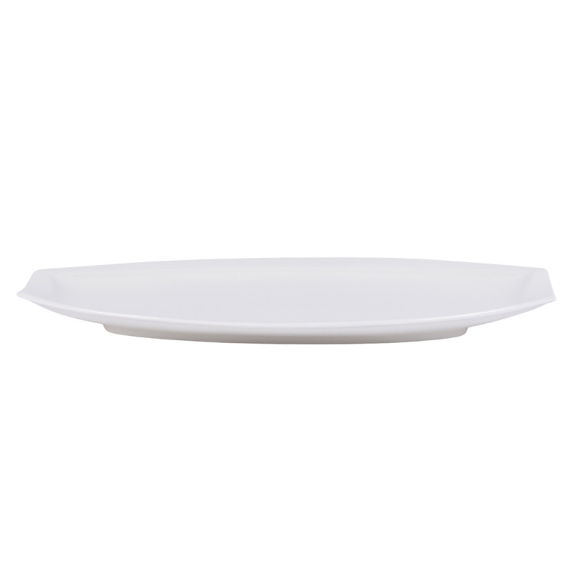 Assiette plate ovale blanc porcelaine 37x21 cm Matcha Pro.mundi