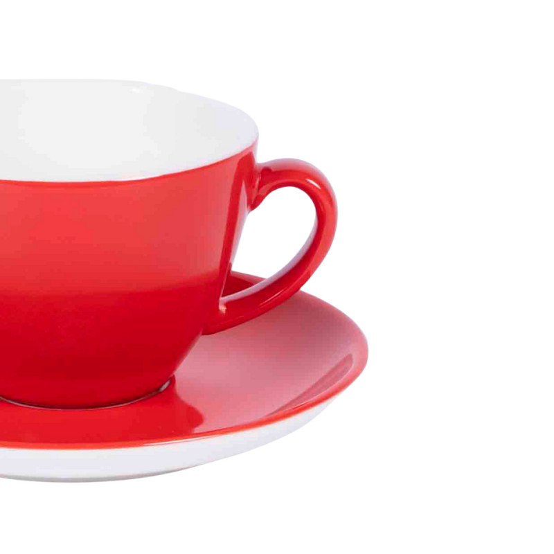 Tasse à cappuccino / thé rond rouge porcelaine 20 cl Ø 9 cm Emotions Pro.mundi