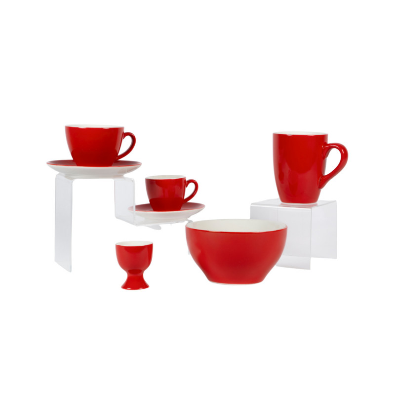 Tasse à cappuccino / thé rond rouge porcelaine 20 cl Ø 9 cm Emotions Pro.mundi