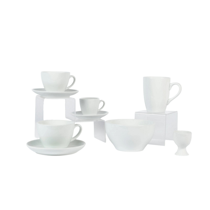 Coquetier rond blanc porcelaine 6 cm Ø 5 cm Emotions Pro.mundi