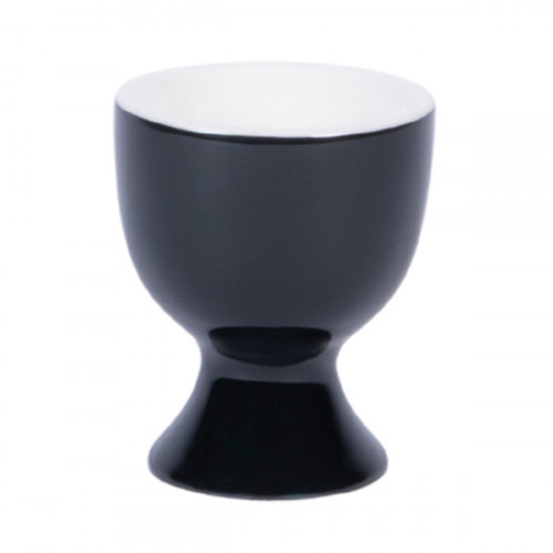 Coquetier rond noir porcelaine 6 cm Ø 5 cm Emotions Pro.mundi