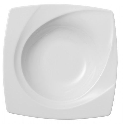 Assiette creuse carré blanc porcelaine 23x23 cm Celebration