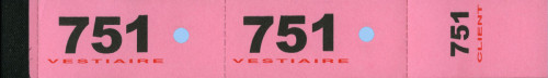 Numéro de vestiaire rose papier 20x3 cm (1000 pièces)