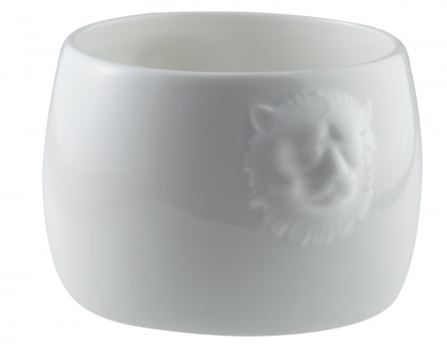 Soupière tête de lion rond blanc porcelaine Ø 9,5 cm Leo Pro.mundi
