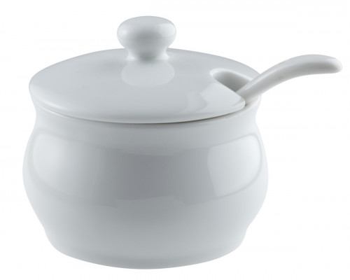 Couvercle pour moutardier rond blanc porcelaine 2,5 cm Ø 6,2 cm Pro.mundi