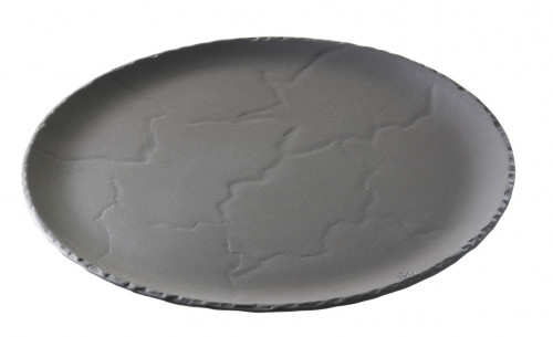 Assiette plate rond noir porcelaine culinaire Ø 32 cm Basalt Revol