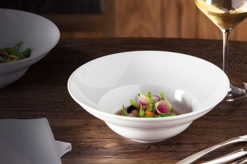 Assiette extra creuse rond ivoire porcelaine vitrifiée Classic Gourmet Rak