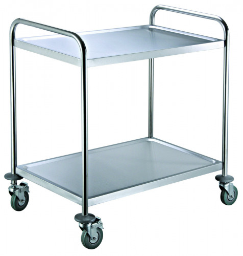 Chariot de service inox 2 niveaux 85,5x53,5x92,5 cm 80 kg Pro.cooker