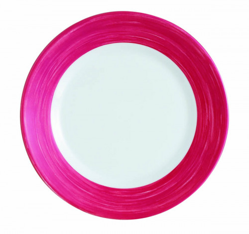 Assiette plate rond rouge verre opal Ø 19,5 cm Brush Arcoroc