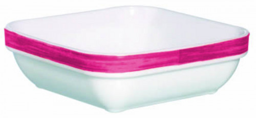 Ravier carré rouge verre opal 11 cm Brush Arcoroc