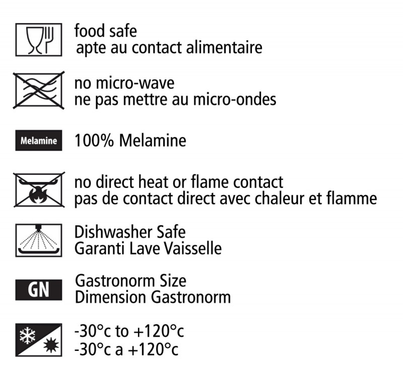 Plat GN2/4 vert mélamine 53 cm Vestah Platex