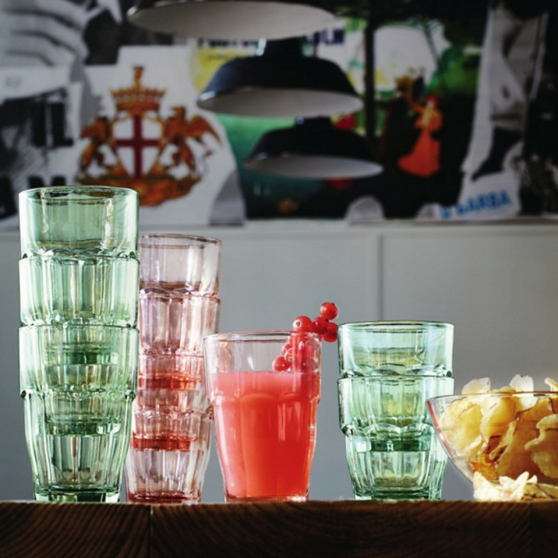 Gobelet forme basse bleu verre trempé 27 cl Rock Bar Bormioli Rocco