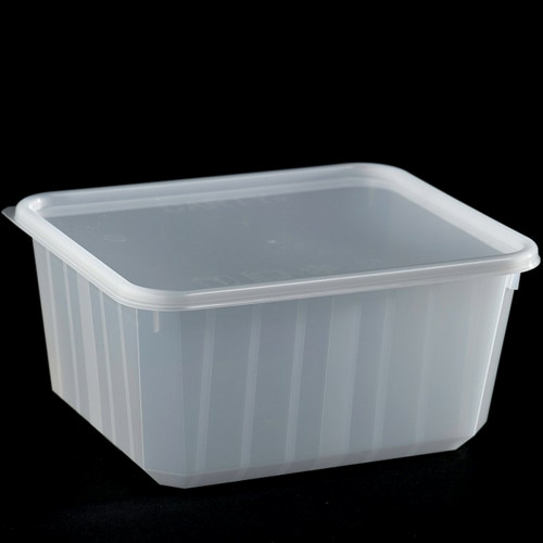Barquette avec couvercle rectangulaire blanc 17x13,2x8,4 cm 135 cl Carty (100 pièces)