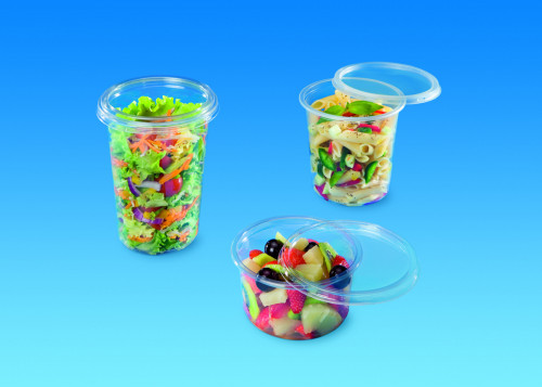 Couvercle pour pot rond transparent Ø 12,2 cm 11,6 cm Tusipack Alphaform (50 pièces)