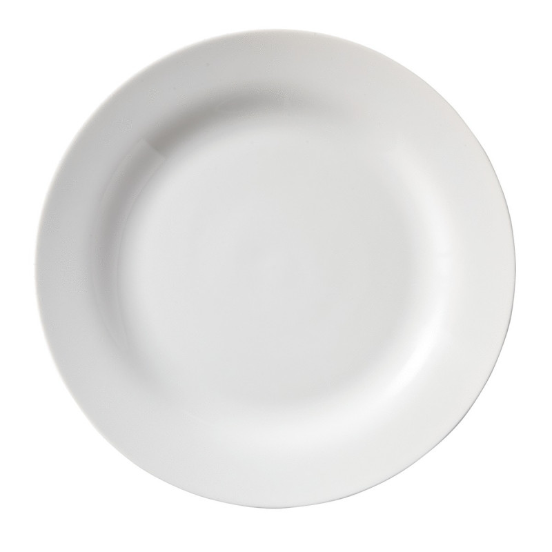 Assiette plate rond blanc porcelaine Ø 24 cm Bazik Essentials Collection