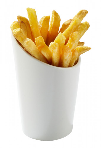 Cône à frites rond blanc porcelaine Ø 8 cm Pro.mundi