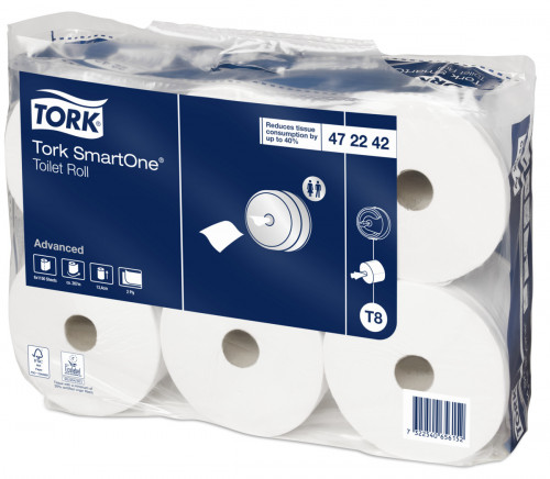 Papier hygiénique blanc ouate de cellulose Smartone Tork (6 pièces)