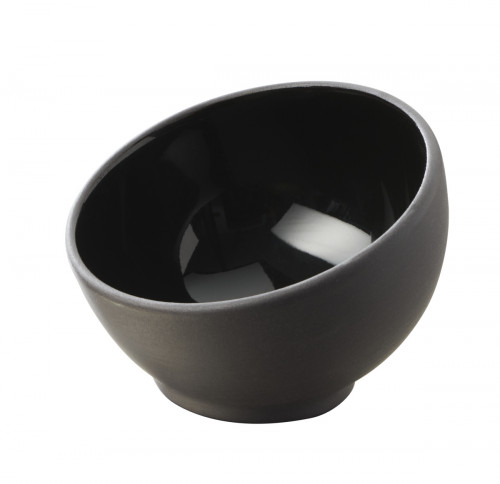 Mise en bouche rond noir porcelaine culinaire Ø 7,5 cm Solid Revol