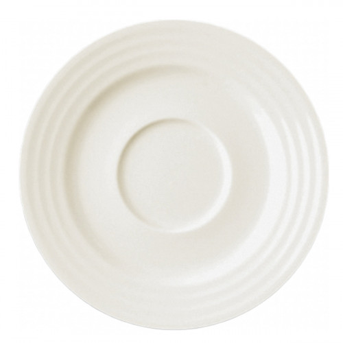 Sous-tasse à thé rond ivoire porcelaine vitrifiée Ø 15 cm Rondo Rak
