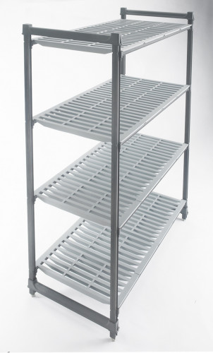 Rayonnage plastique 91 cm x 183 cm 800 kg 4 étagères Basics Plus Cambro