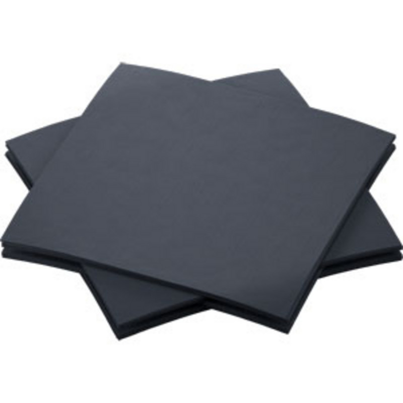 Serviette noir non tissé 20x20 cm Airlaid Duni (180 pièces)