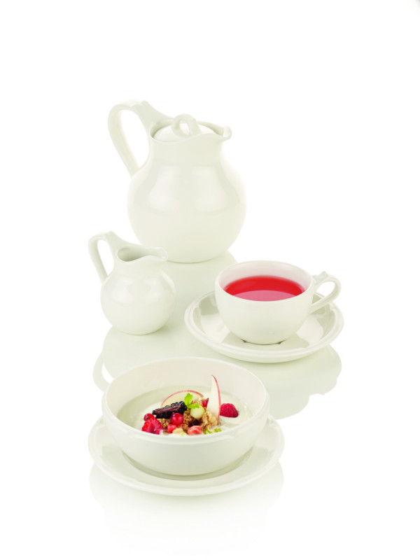 Sous-tasse à déjeuner rond ivoire porcelaine vitrifiée Ø 15 cm Anna Rak