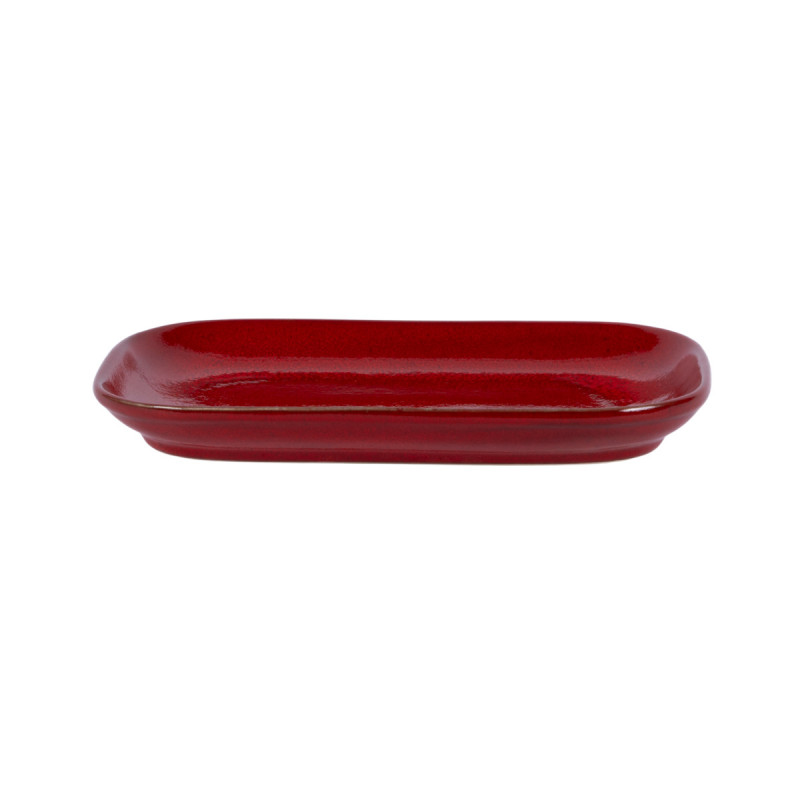 Assiette à steak rectangulaire rouge grès émaillé 29x19,5 cm Gres Couleur Pro.mundi